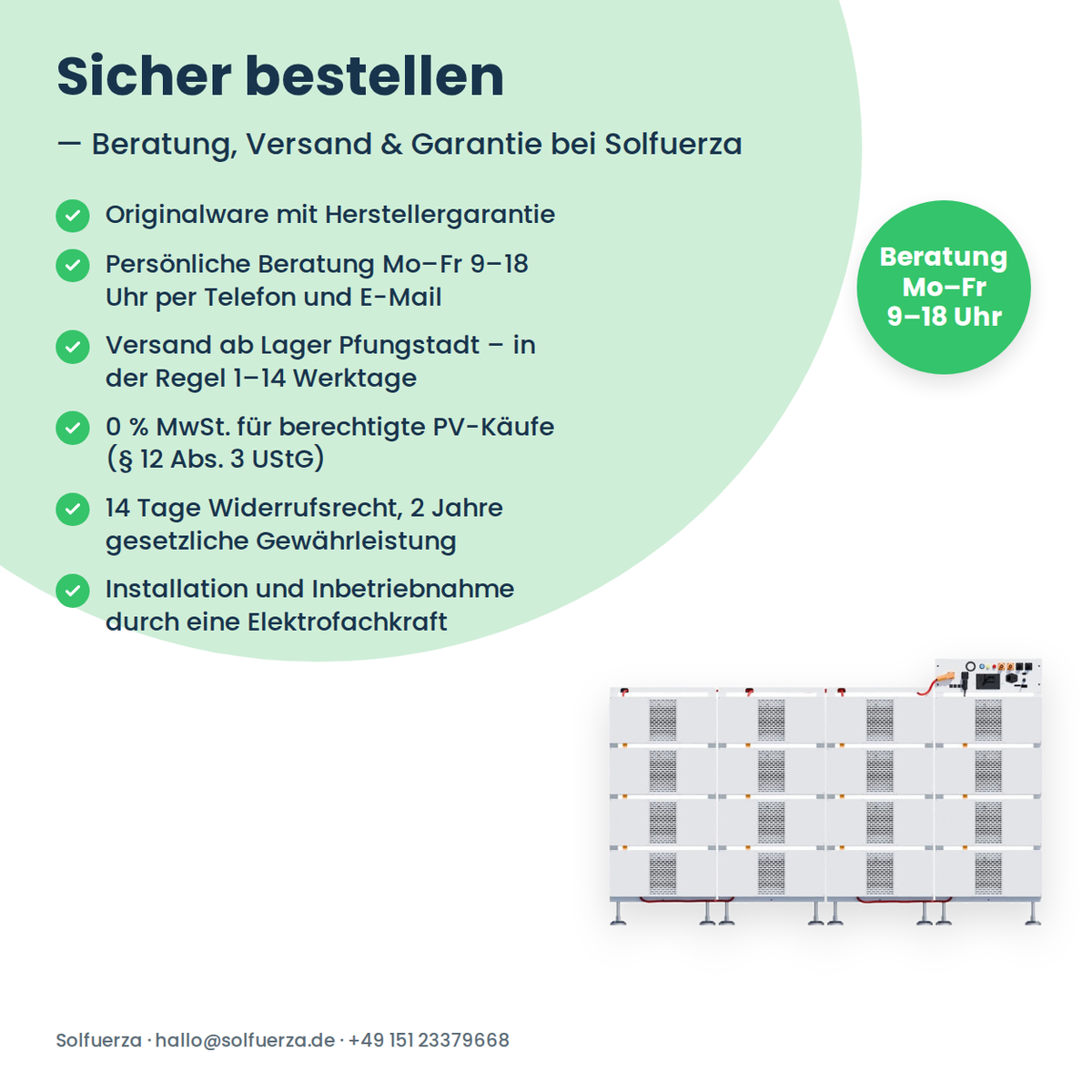 Deye BOS-B PDU-2 A Pro – Hinweise zu Beratung, Versand und Garantie beim Kauf bei Solfuerza