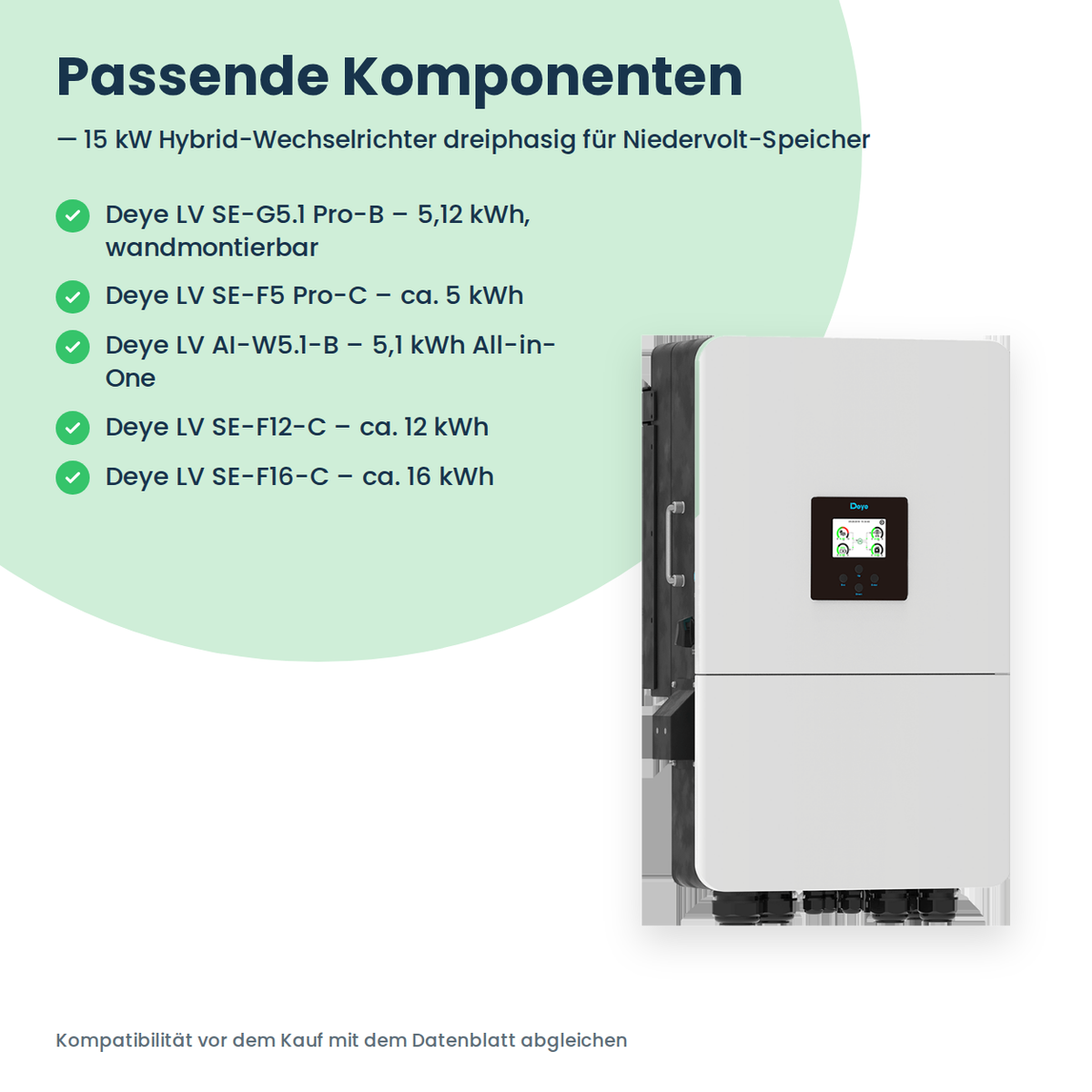 Deye SUN-15K-SG05LP3-EU – 15 kW Hybrid-Wechselrichter dreiphasig für Niedervolt-Speicher