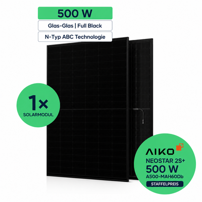 AIKO Solar 500W Glas-Glas Full Black Modul A500-MAH60Db NEOSTAR 2S+ (Staffelpreis)