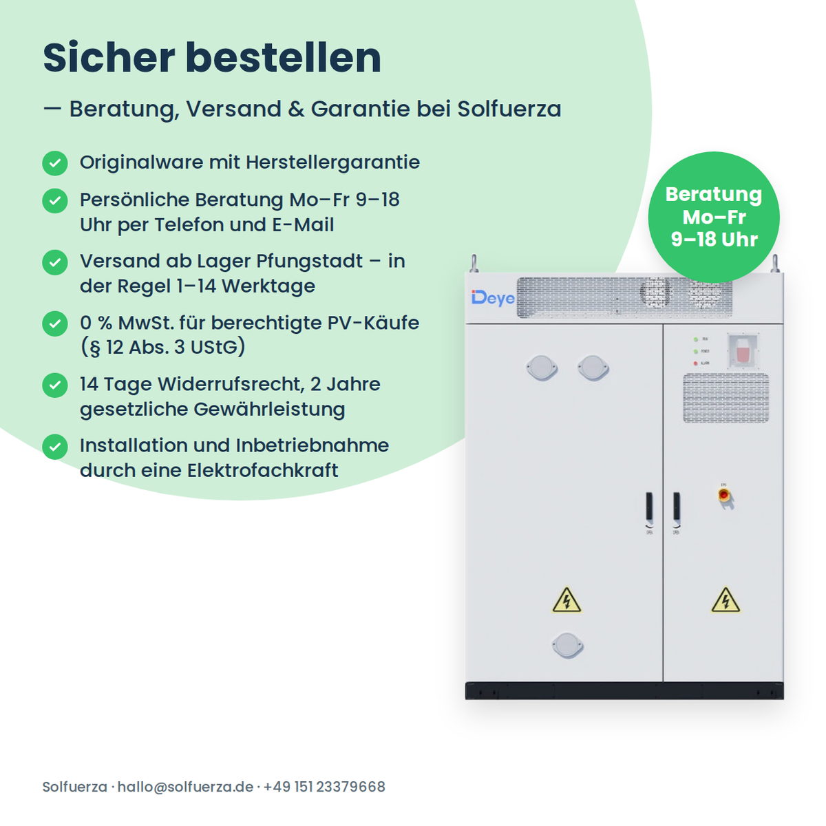 Deye MS-GS215-2H3 Bestellhinweise von Solfuerza: Herstellergarantie, Beratung, Versand und 0 % MwSt. nach § 12 Abs. 3 UStG