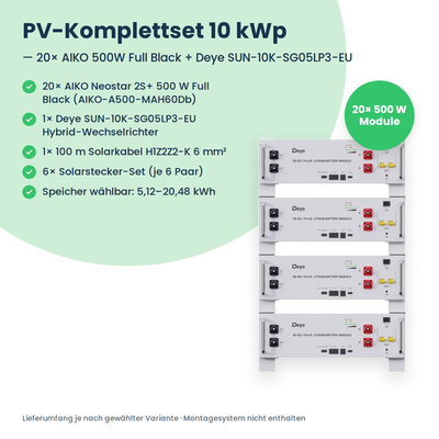 Lieferumfang PV-Komplettset 10 kWp 3-ph.