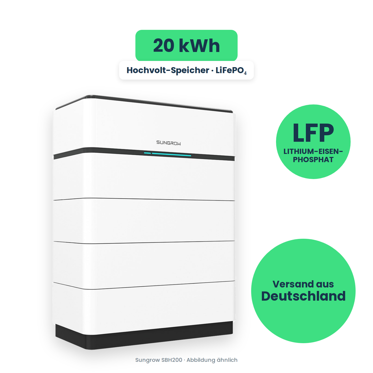 Sungrow SBH200 – Hochvolt-Speicher, freigestellt