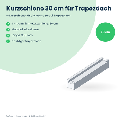 Solfuerza Kurzschiene 30 cm für Trapezdach