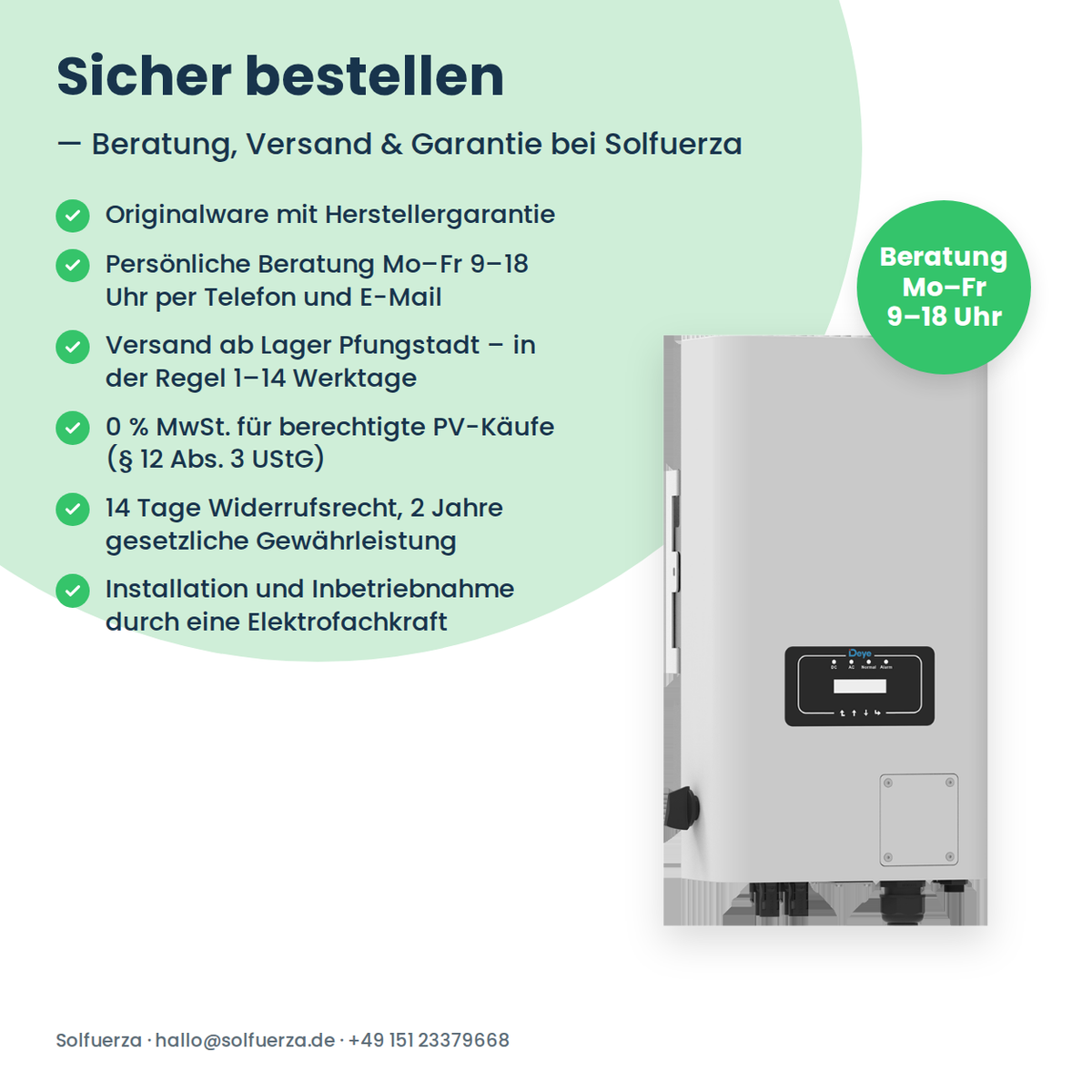 Deye SUN-5KW-G06P3-EU-AM2 – 5 kW String-Wechselrichter dreiphasig mit 2 MPP-Trackern